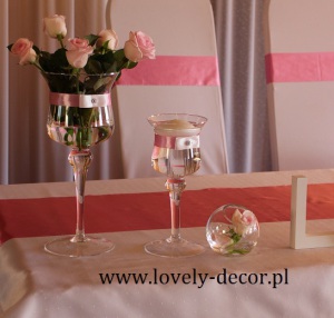 dekoracja sali weselnej pudrowy róż