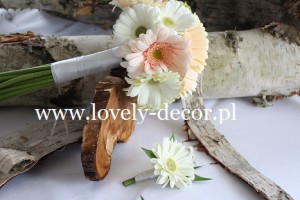 bukiet ślubny z gerbera                                